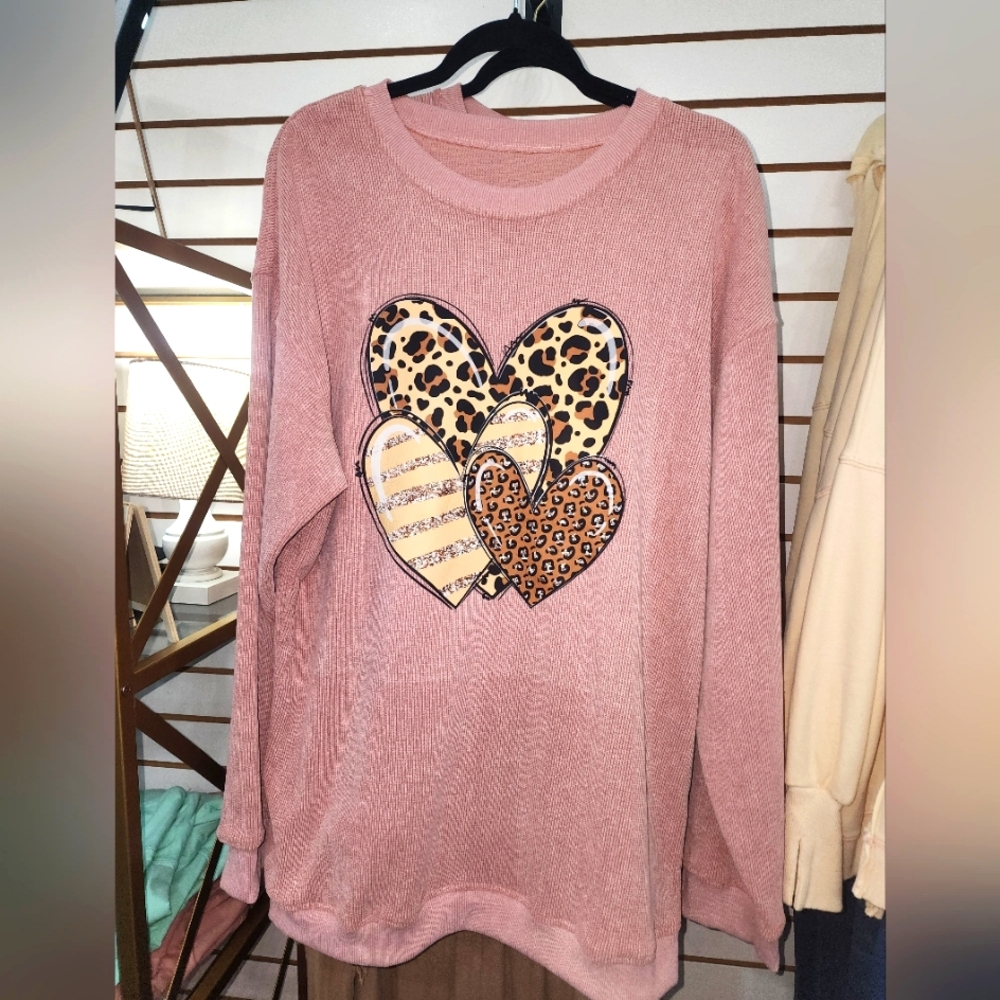 Leopard  hearts sweatshirt